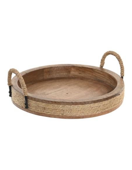BANDEJA  MESA MANGO CUERDA 29X29X10 ASA NATURAL
