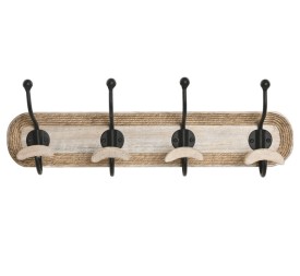 PERCHERO PARED MANGO CUERDA 52X10X18 4 GANCHOS