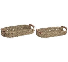 BANDEJA MESA SET 2 SEAGRASS MADERA 51X28X9 NATURAL