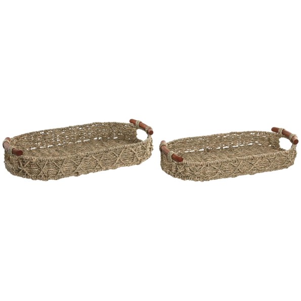 BANDEJA MESA SET 2 SEAGRASS MADERA 51X28X9 NATURAL