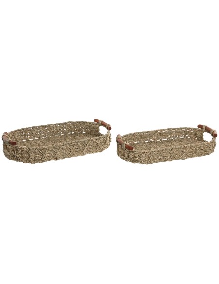 BANDEJA MESA SET 2 SEAGRASS MADERA 51X28X9 NATURAL