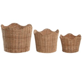 CESTA SET 3 RATAN METAL 30X30X25 NATURAL