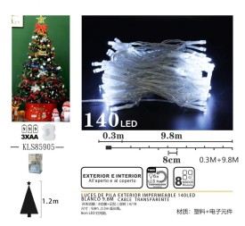 LUCES DE PILA EXTERIOR IMPERMEABLE 140LED 

BLANCO 9.8M