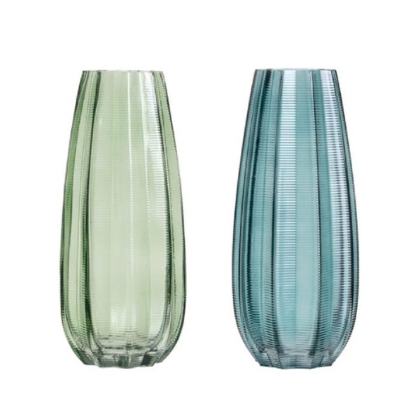 JARRÓN 2/C VIDRIO 12 X 12 X 28 CM