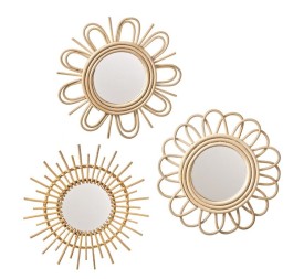 SET 3 ESPEJOS PARED RATAN COMBI B 3Ux25 cm