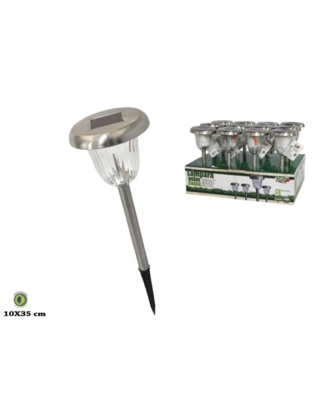 LUZ SOLAR ACERO TELSEL 35.5X10.5CM