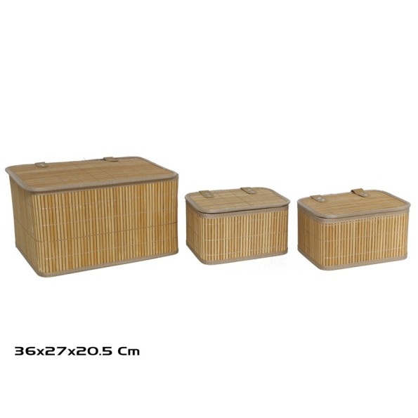 S/3 CESTAS LOLASU NATURE 36X27X20,5CM
