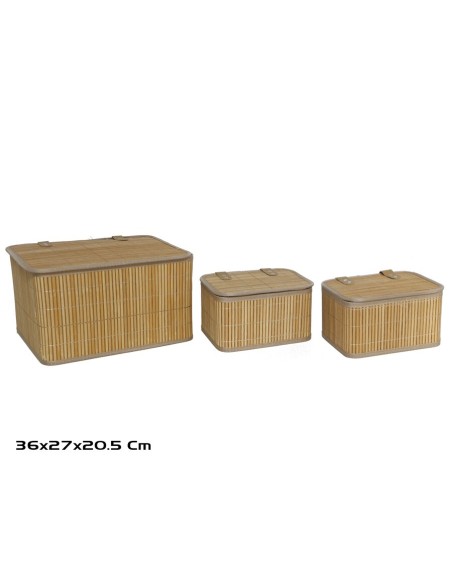 S/3 CESTAS LOLASU NATURE 36X27X20,5CM