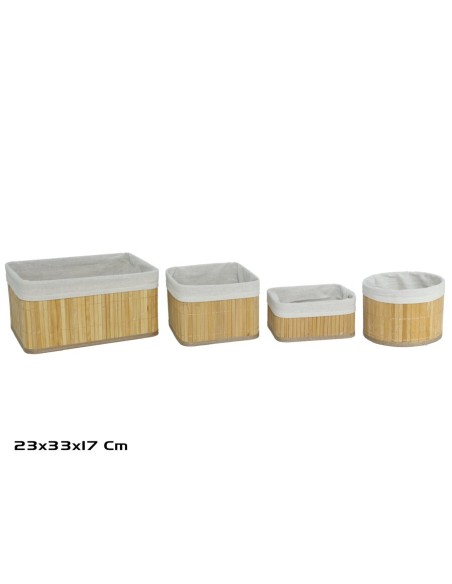 S/4 CESTAS RUNAS NATURE 23X33X17CM