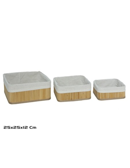 S/3 CESTAS PAMYN NATURE 25X25X12CM