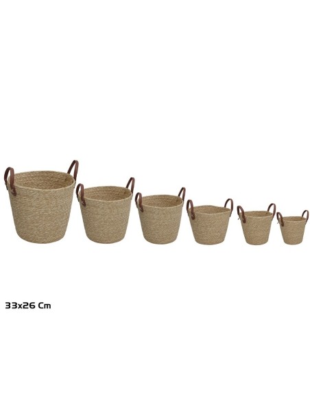 S/6 CESTA C/ASAS TERESA 33X26CM