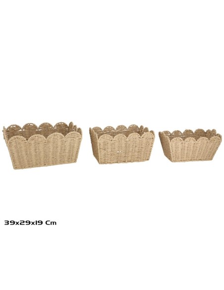 CESTAS X3 ELOISA 39X29X19CM NATURAL