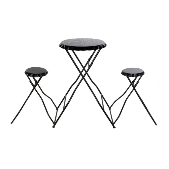 MESA SET 2 METAL 188X52X107 NEGRO