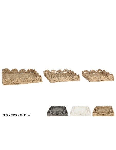 CESTAS X3 ELOISA 35X35X6CM 3 SURT.