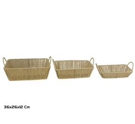 CESTAS X3 C/ASAS PATRICIA 36X26X12CM NATURAL