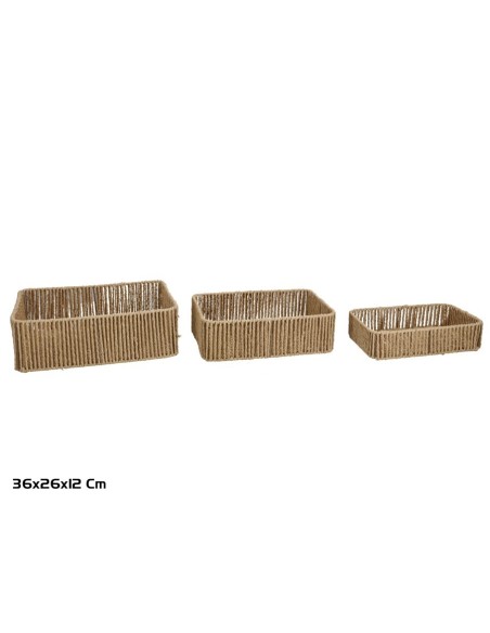 CESTAS X3 PALOMA 36X26X12CM NATURAL