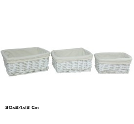CESTA X3 PENELOPE 30X24X13CM BLANCO