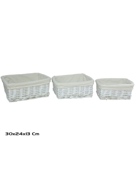 CESTA X3 PENELOPE 30X24X13CM BLANCO