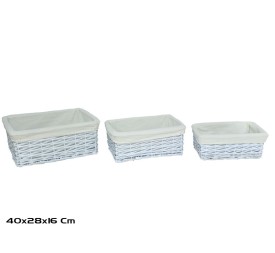 CESTA X3 PENELOPE 40X28X16CM BLANCO
