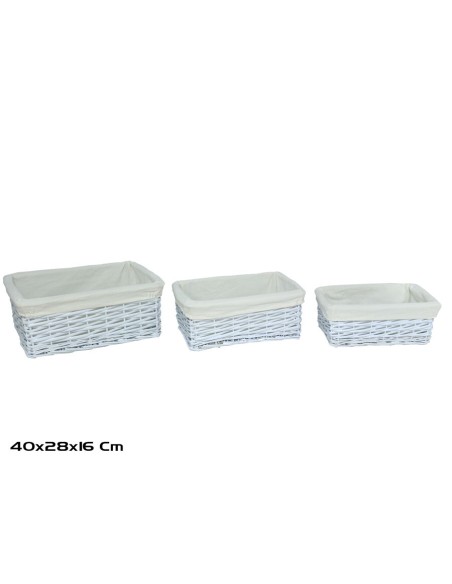 CESTA X3 PENELOPE 40X28X16CM BLANCO