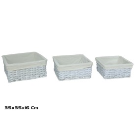 CESTA X3 PENELOPE 35X35X16CM BLANCO
