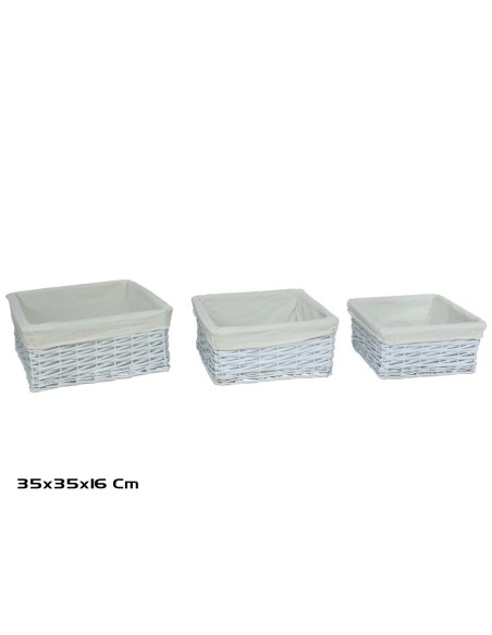 CESTA X3 PENELOPE 35X35X16CM BLANCO