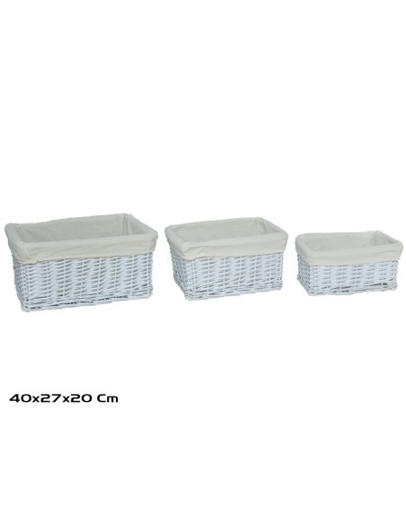 CESTA X3 PENELOPE 40X27X20CM BLANCO