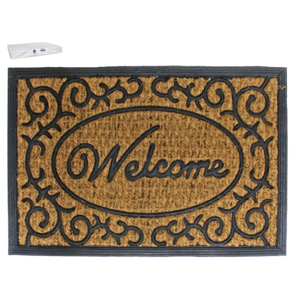 FELPUDO COCO Y GOMA 40X60CM WELCOME