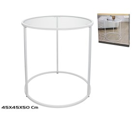MESA AUXILIAR METAL+CRISTAL TEMPLADO PAXTON 45X45X