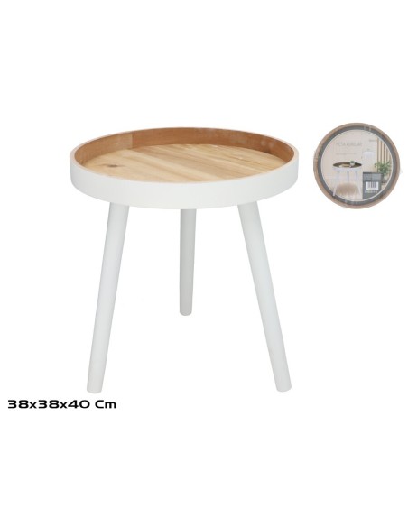 MESA AUXILIAR MADERA+MDF LUIS 38X38X40