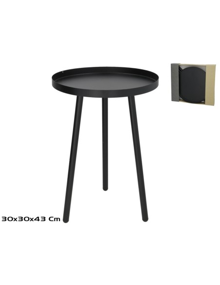 MESA AUXILIAR METAL JANET 30X30X43 NEGRO