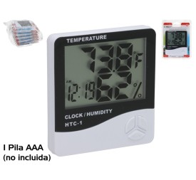 RELOJ TERMOMETRO/HIGOMETRO 10X9.5X2 BLANCO