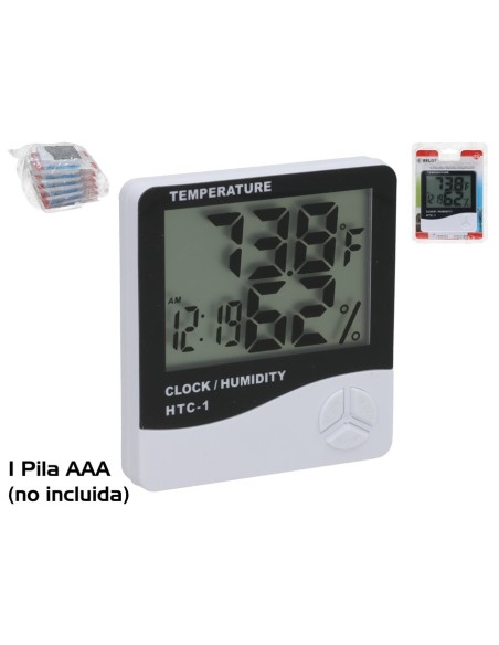 RELOJ TERMOMETRO/HIGOMETRO 10X9.5X2 BLANCO