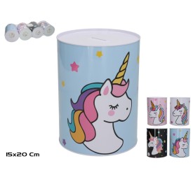 HUCHA METAL SLEEPY UNICORN 15X20 4 SURT