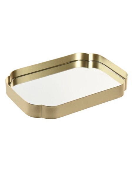 BANDEJA DECORACION ESPEJO METAL 26,5X19X3 DORADO