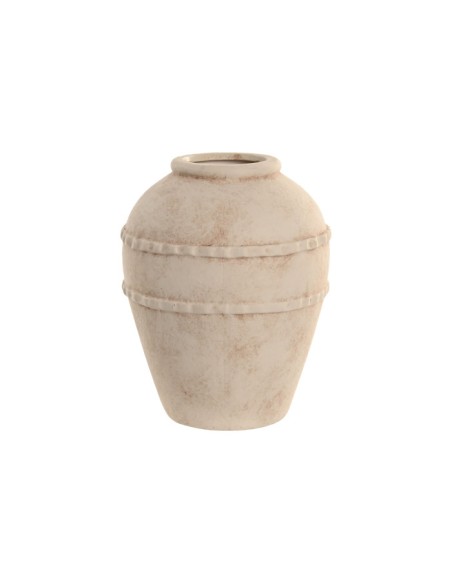 JARRON RESINA 20X20X25,5 BEIGE