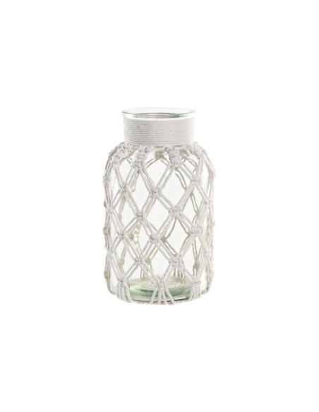 JARRON CRISTAL ALGODON 14X14X26 1 L, RED MACRAME