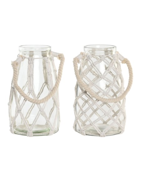 JARRON CRISTAL ALGODON 17X17X26 TRENZADO 2 SURT.