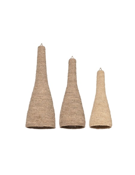 PANTALLA SET 3 FIBRA TRENZADA 36X36X111 NATURAL