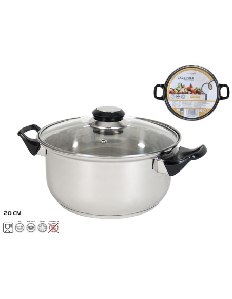 CACEROLA REUS 20 CM ACERO INOX.