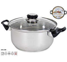 CACEROLA  REUS 24 CM ACERO INOX.