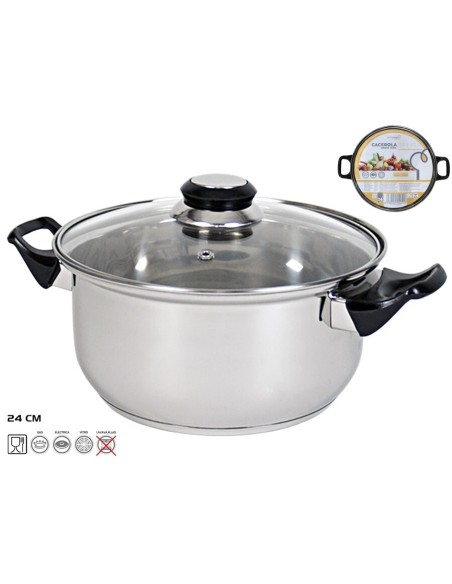 CACEROLA  REUS 24 CM ACERO INOX.