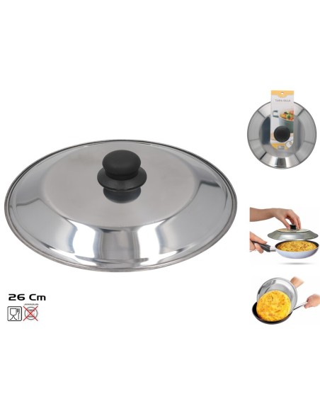 TAPA VOLTEADORA TORTILLA INOX DIA 26 CM