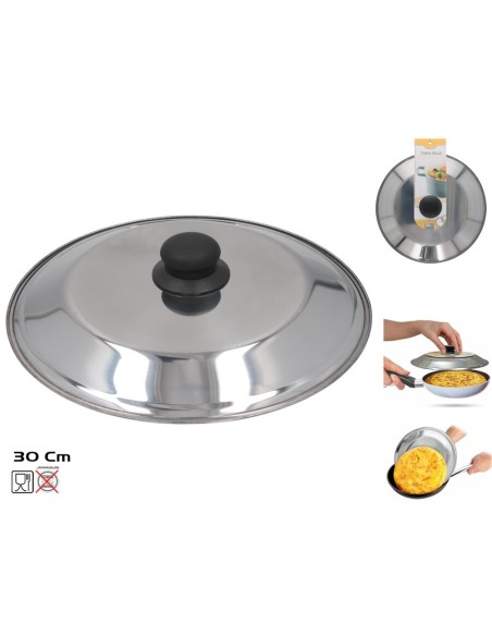 TAPA VOLTEADORA TORTILLA INOX DIA 30 CM