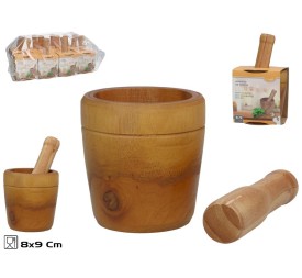MORTERO MADERA CON MANGO LORIN 8,8X9,2CM