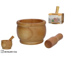 MORTERO MADERA CON MANGO PAKY 14,5X10CM