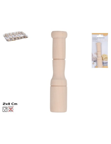 MANO DE MORTERO MADERA LEON 2X2X11CM