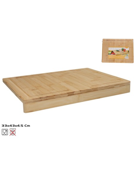 TABLA DE CORTAR C/TOPE BAMBU BAILI 43X33X4.5CM