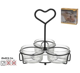 JUEGO 3 CUENCOS CRISTAL APERITIVO 21X21.5CM