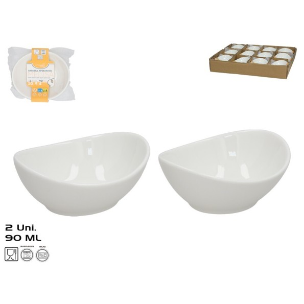SALSERA APERITIVO X2 MELISA 90ML 10,3X8,8,X4,2CM BLANCO